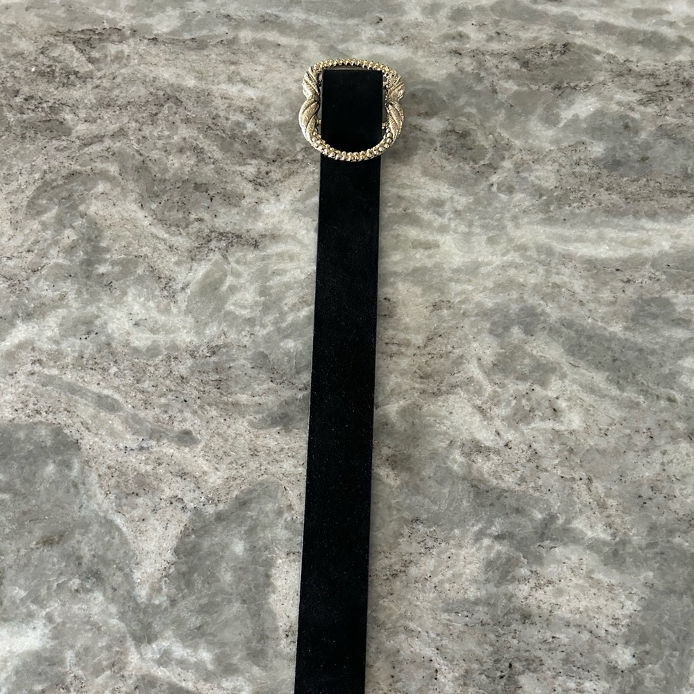 Sezane Black Belt with Silver Buckle